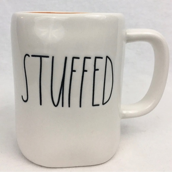 Rae Dunn Orange Interior Thanksgiving Holiday Mug “Stuffed” Dimpled Large Cup - Picture 2 of 13